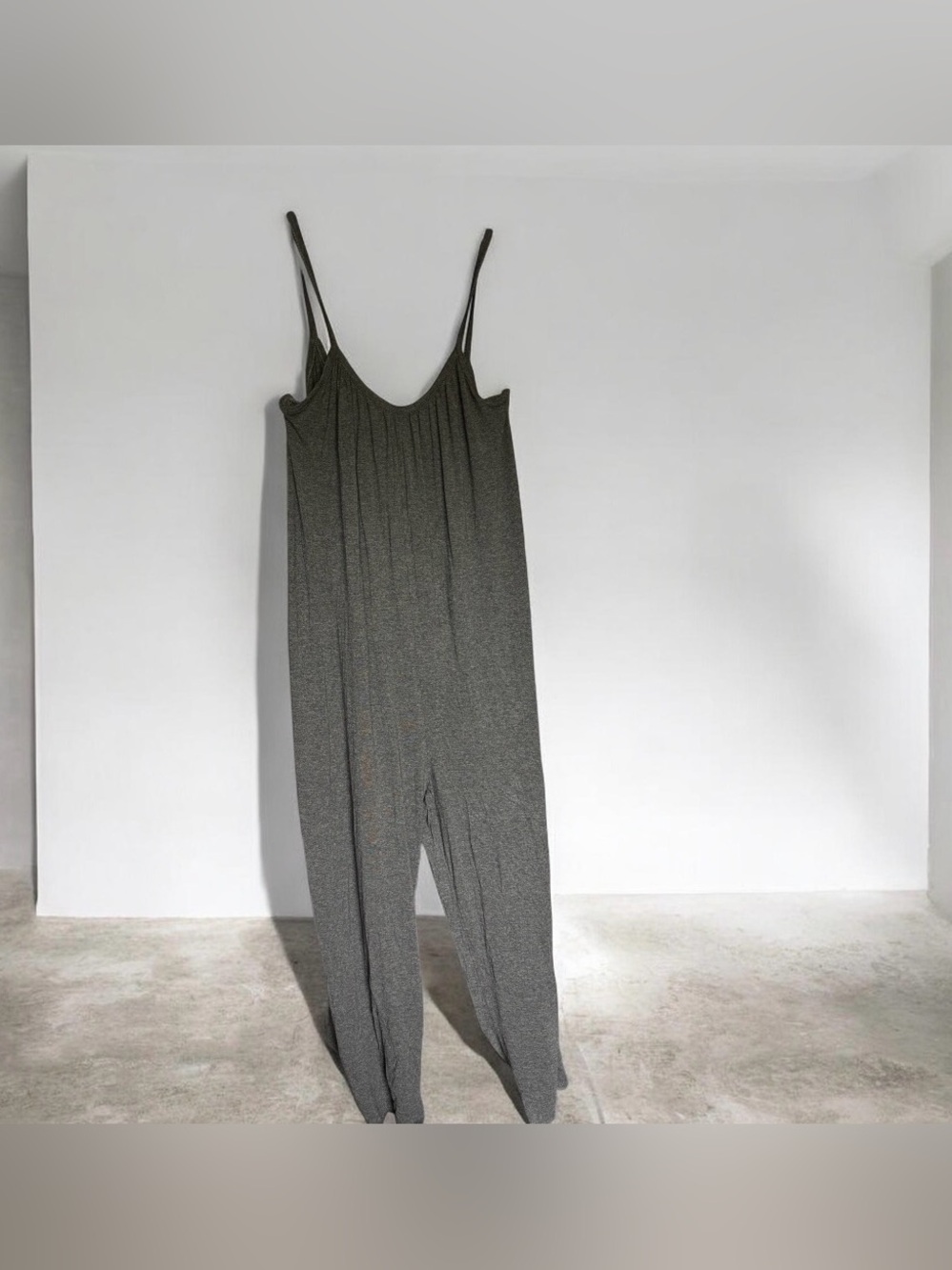 Kali Reve Women’s Charcoal Gray Sleeveless Jersey Jumpsuit